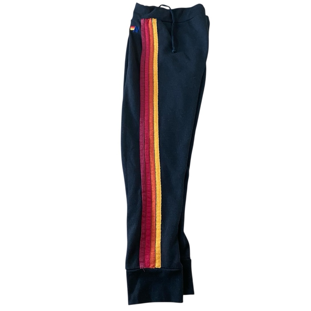 Aviator Nation Classic 4-Stripe Moto jogger Sweatpants xl black charcoal unisex